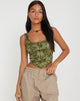 immagine di Elciva Corset Top in Rose Flock Loden Green