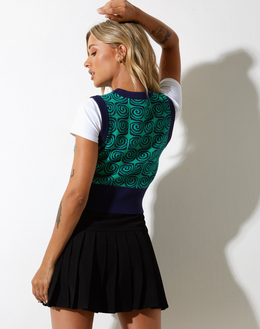 Gilet in felpa Jaya in verde e blu