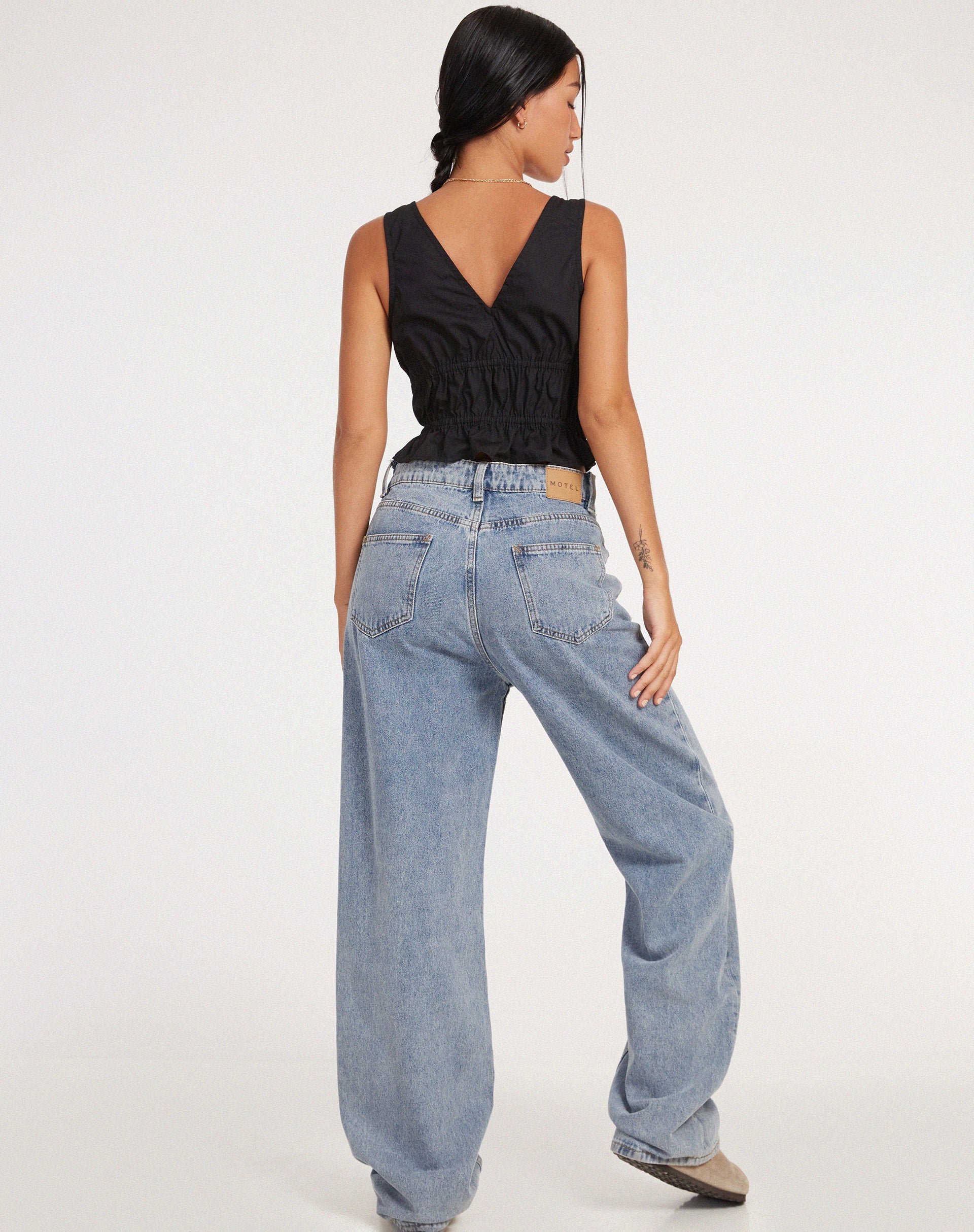 immagine di Kayson Crop Top in Popeline Nero
