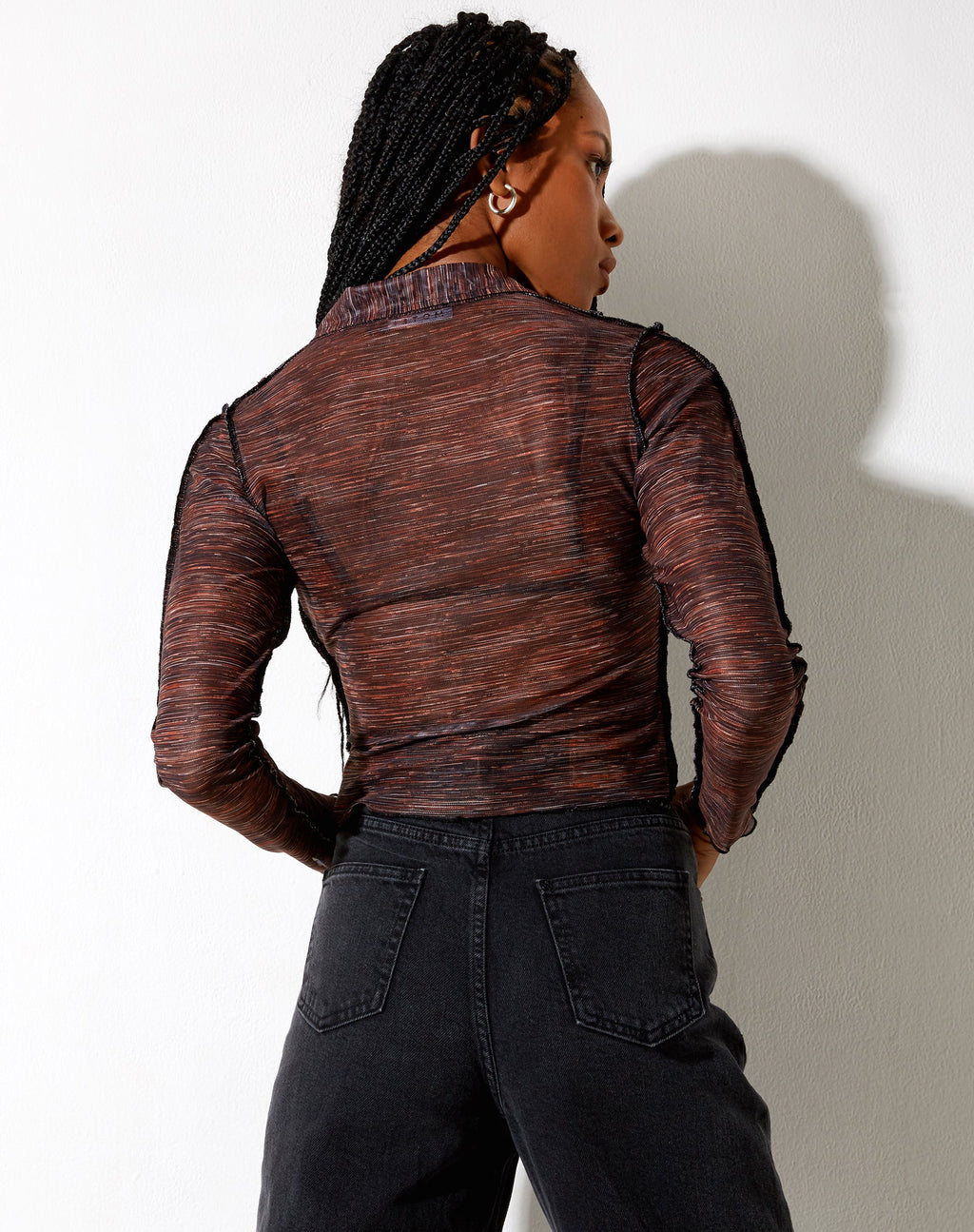 Camicia Keera a maniche lunghe in Summer Rays Brown