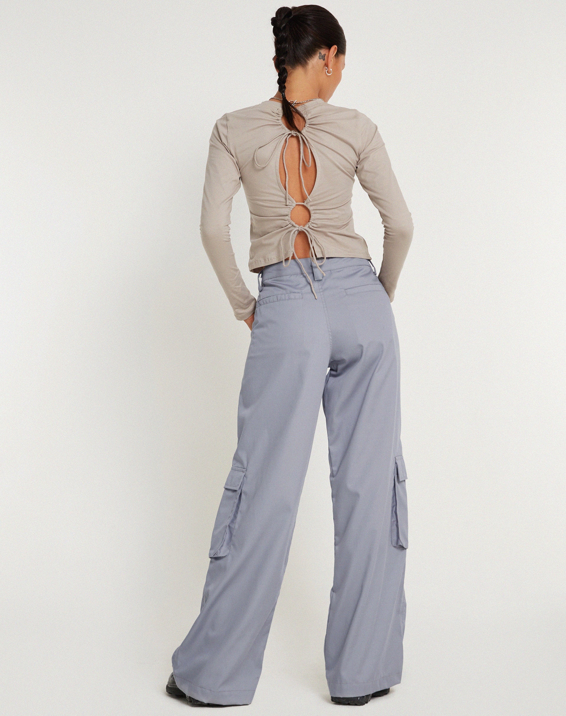 immagine di Lovis Pantaloni cargo a vita bassa in grigio