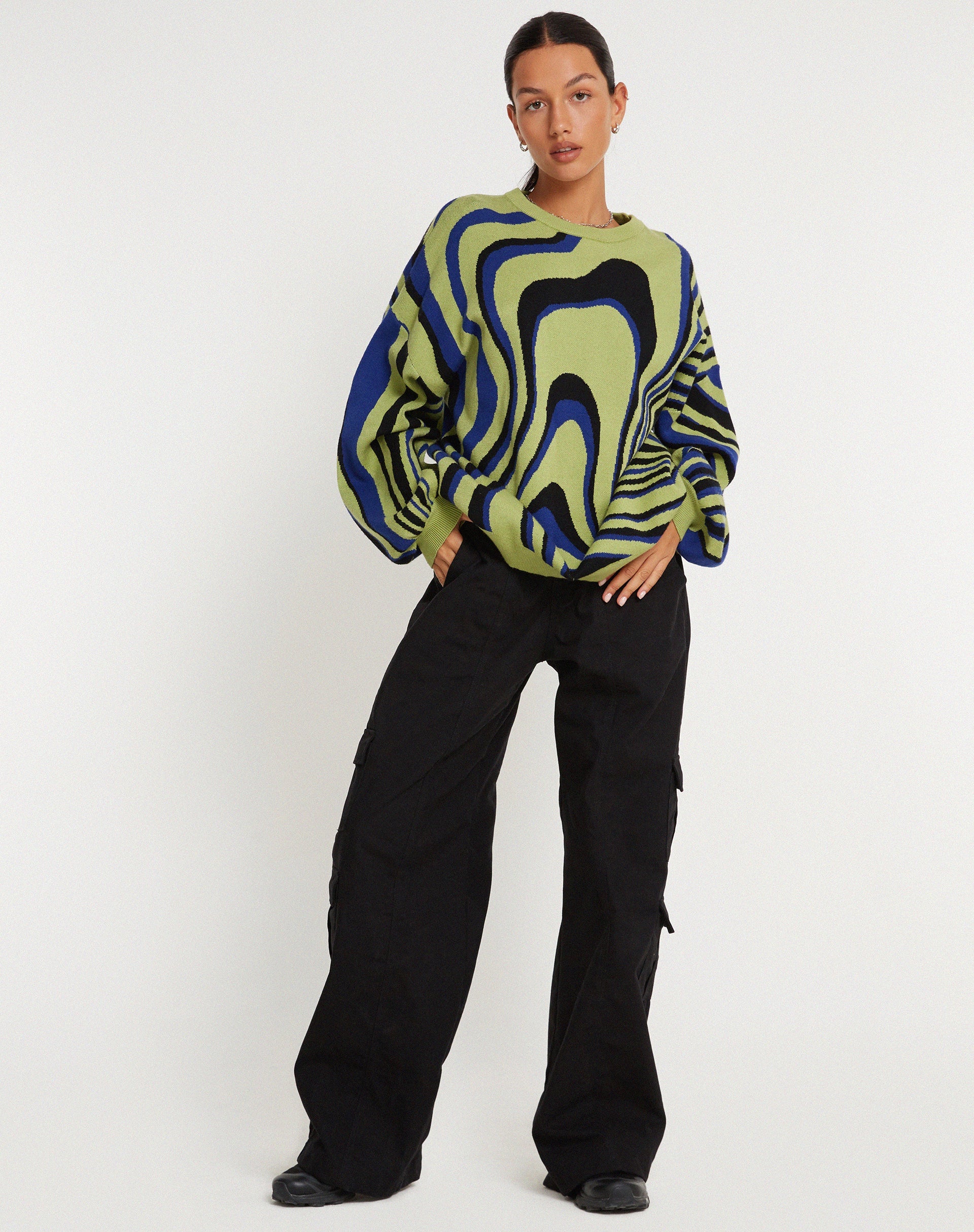 Immagine di Mably: maglione oversize in Mega Ripple Green