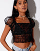 Immagine di Marilla Crop Top in Organza Nera