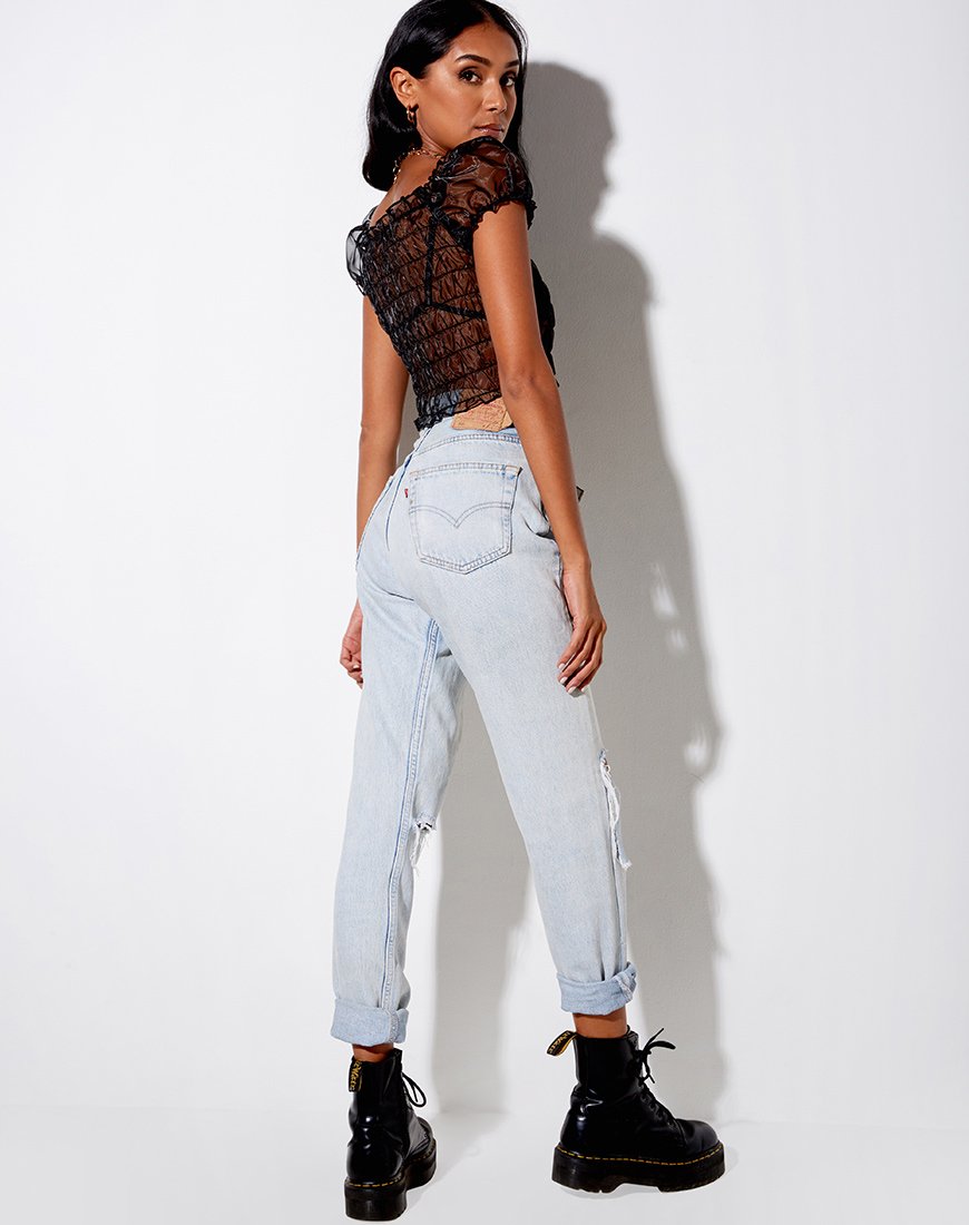 Immagine di Marilla Crop Top in Organza Nera
