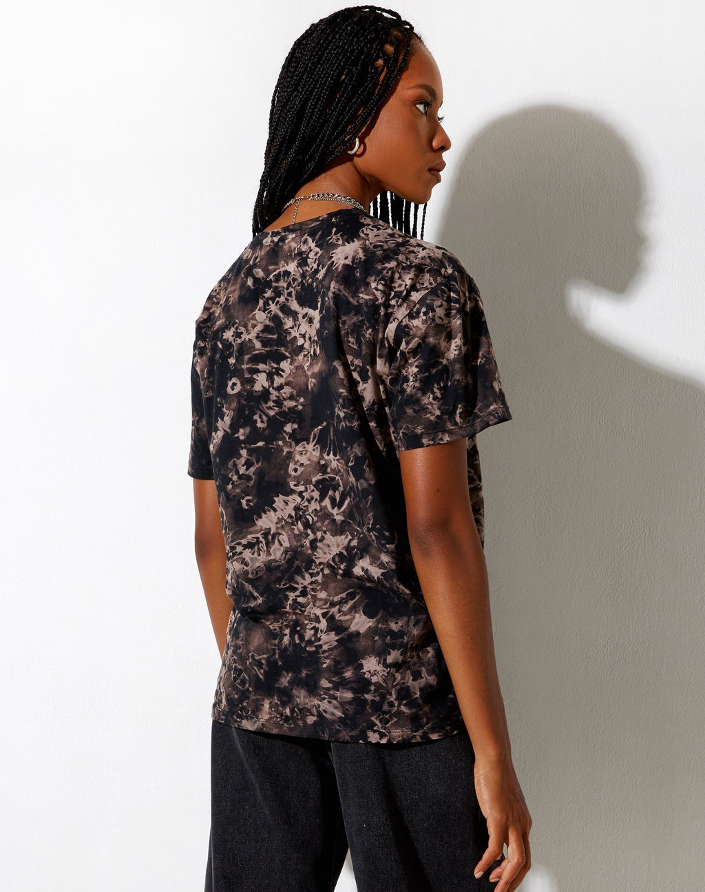 Maglietta basic oversize in fumo d'olio