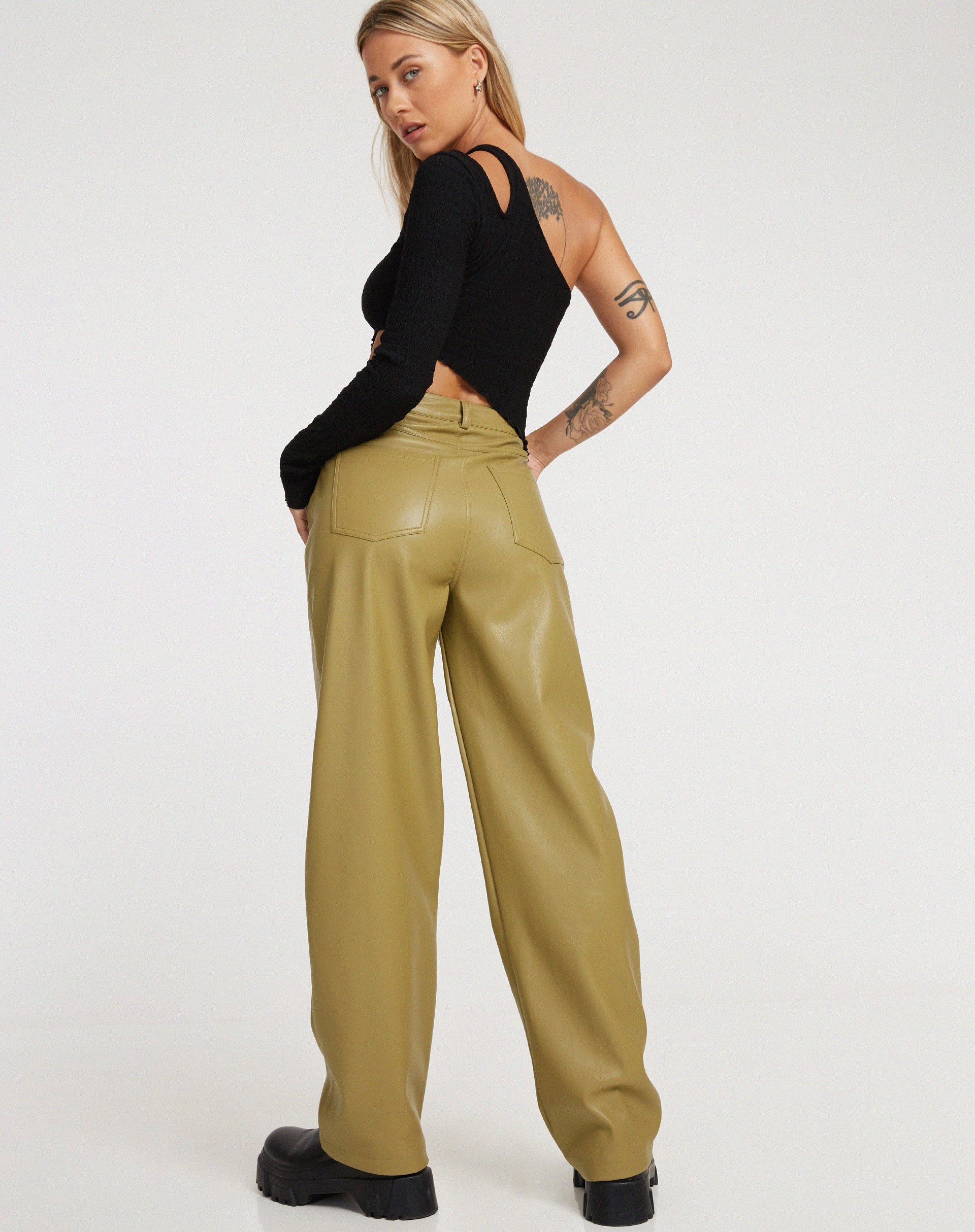 immagine di Pantalone Parallel in PU Leaf Green