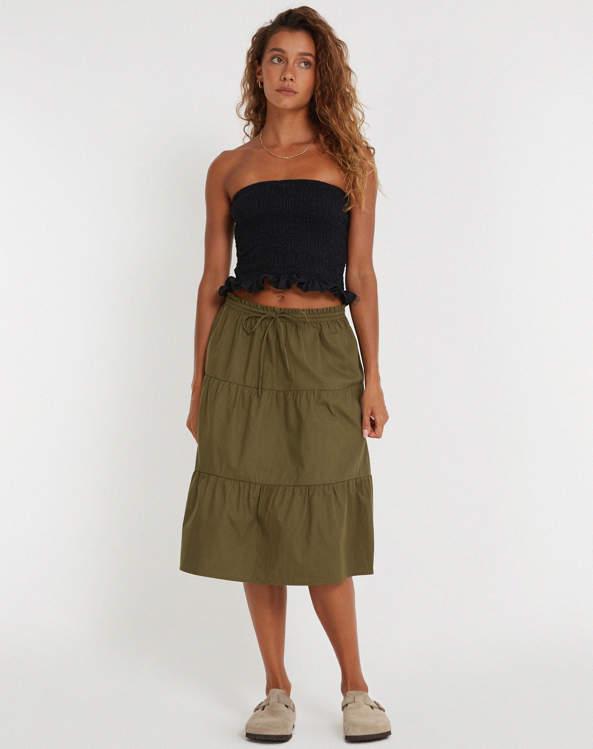 immagine di Gonna midi Reef in verde loden