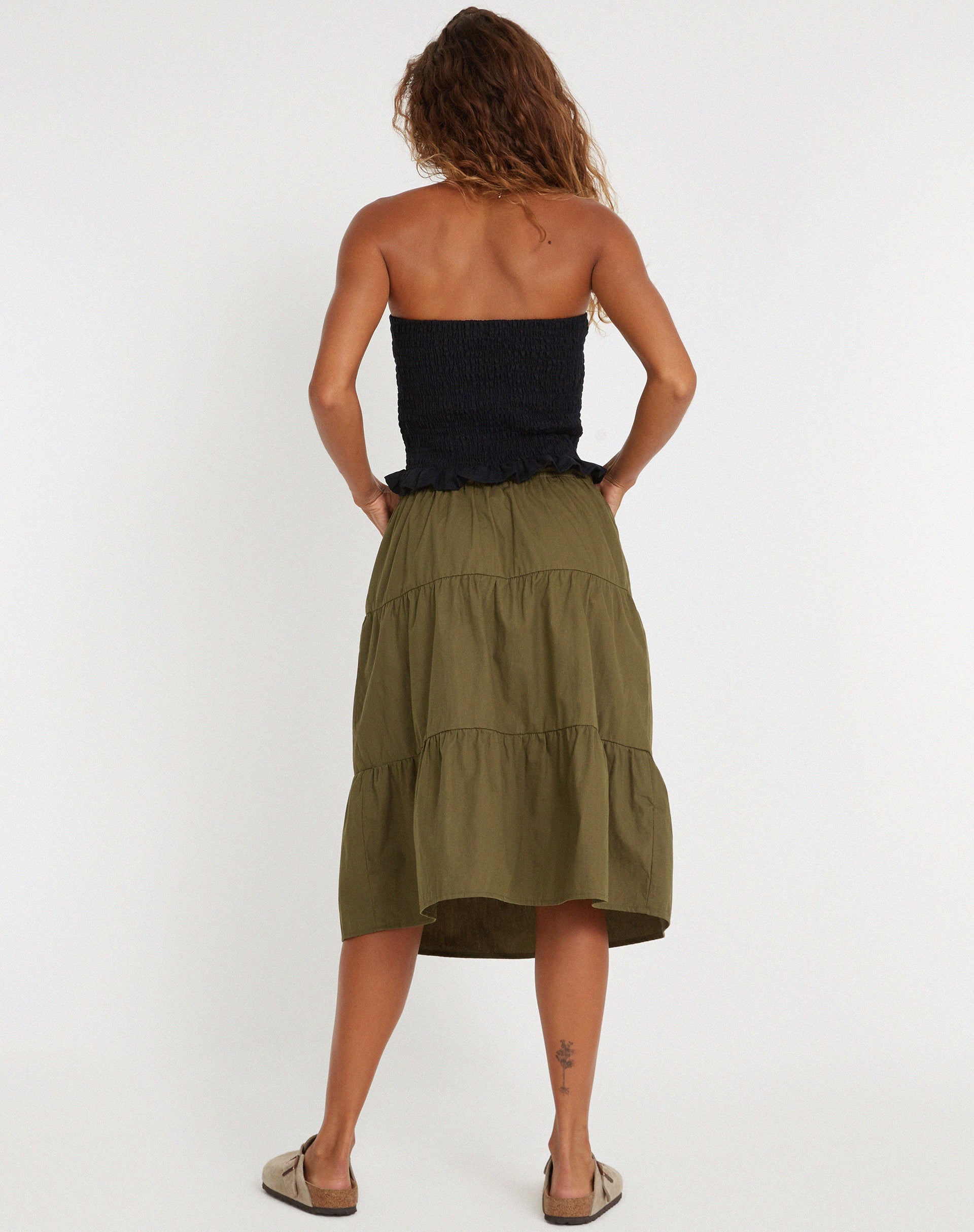 immagine di Gonna midi Reef in verde loden