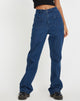 Immagine dei jeans flare con tasca retrò in indaco anni '90
