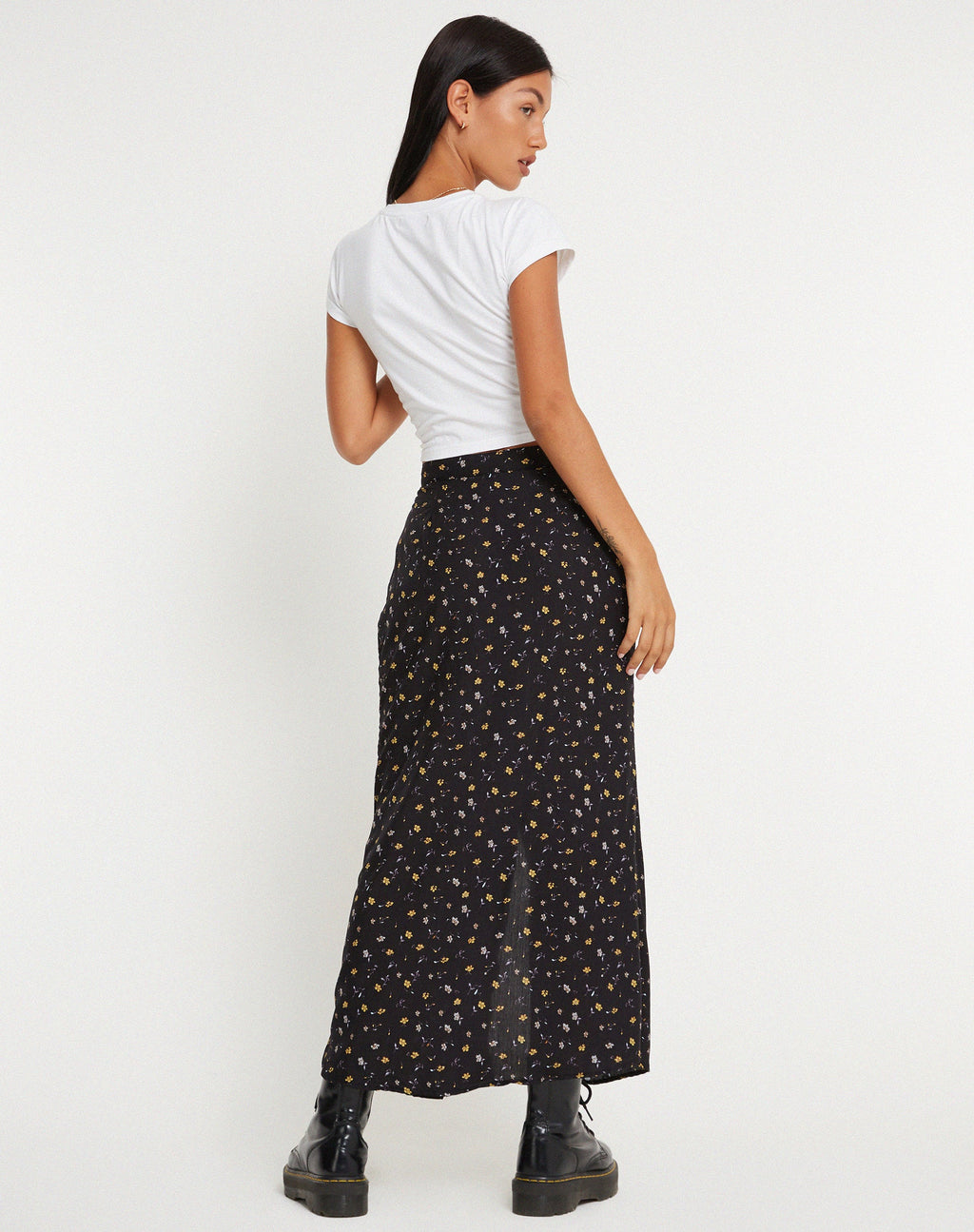 Maxi gonna Rima in Pretty Petal Black