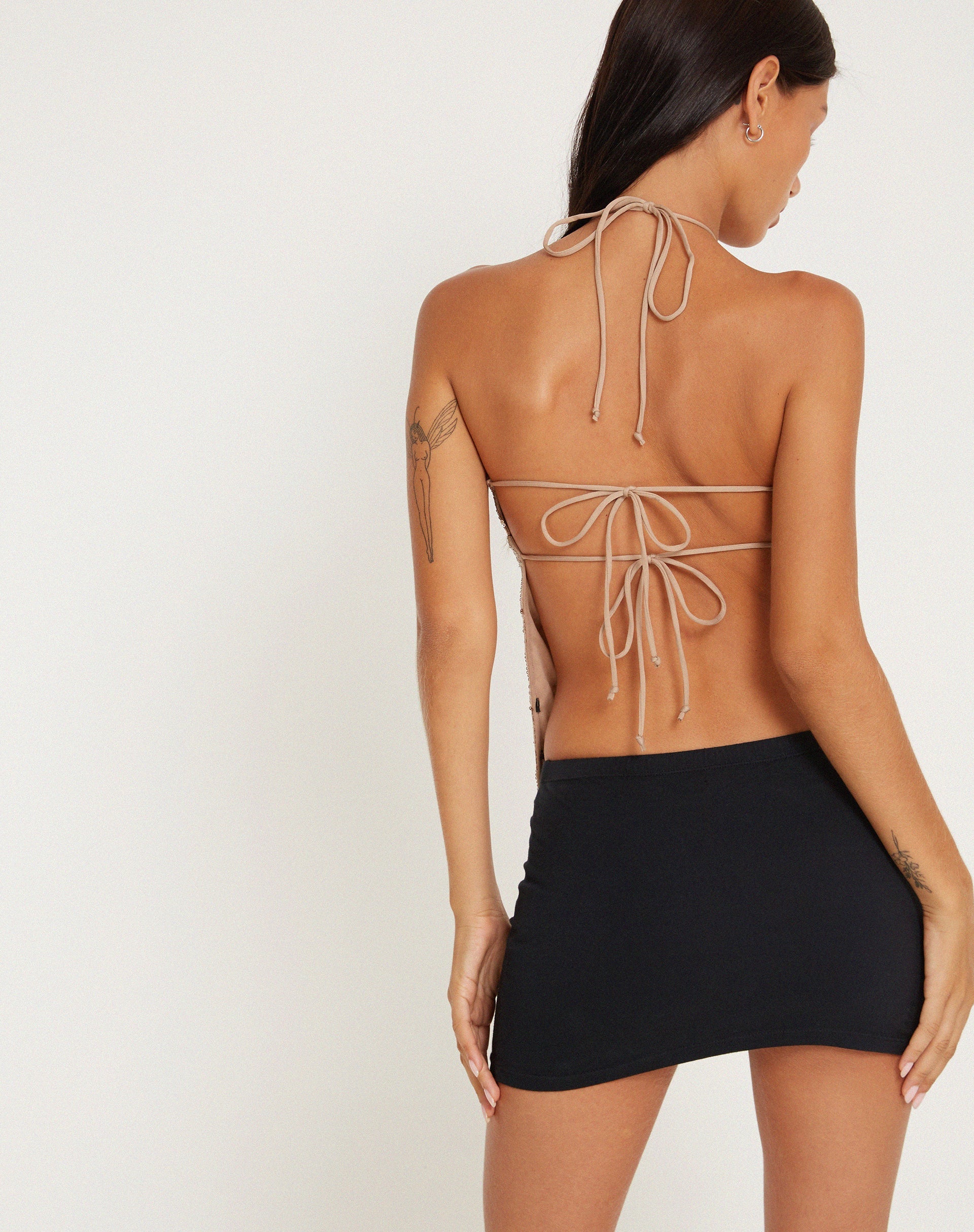 immagine di Runi Butterfly Top in paillettes bronzo chiaro