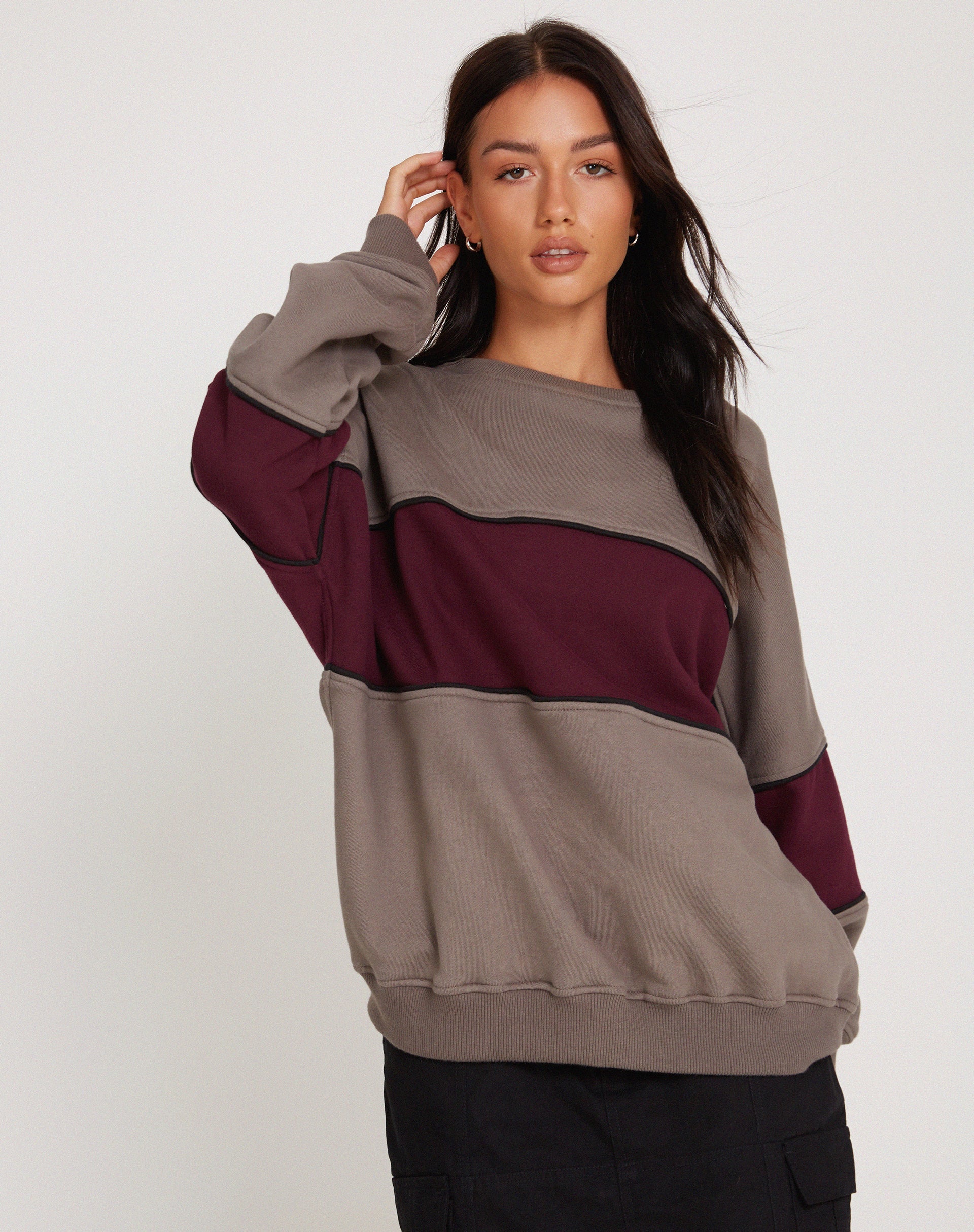 Immagine di Samara Felpa in Cloudburst Oxblood Nero