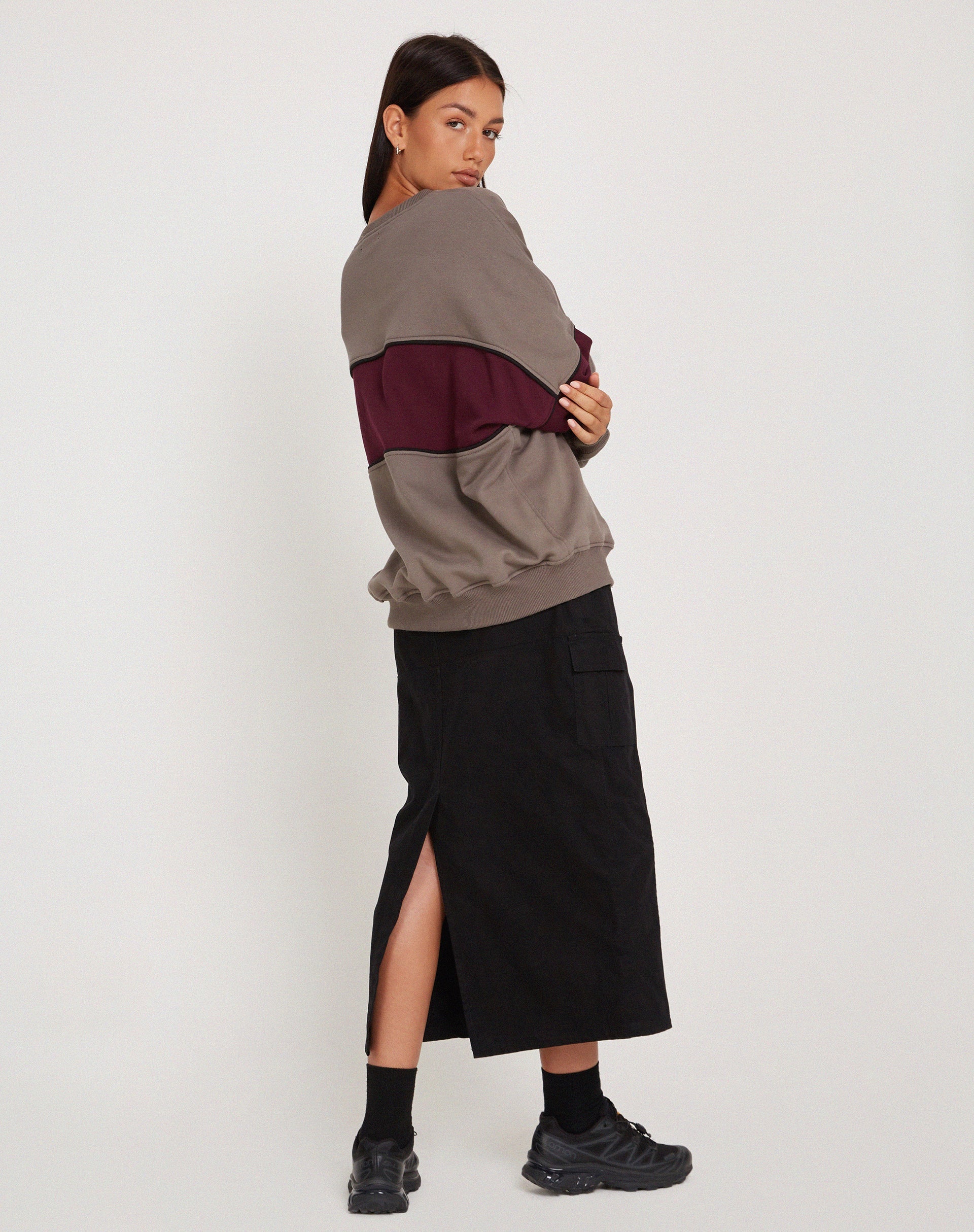 Immagine di Samara Felpa in Cloudburst Oxblood Nero