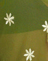  Ricamo margherita verde muschio crema