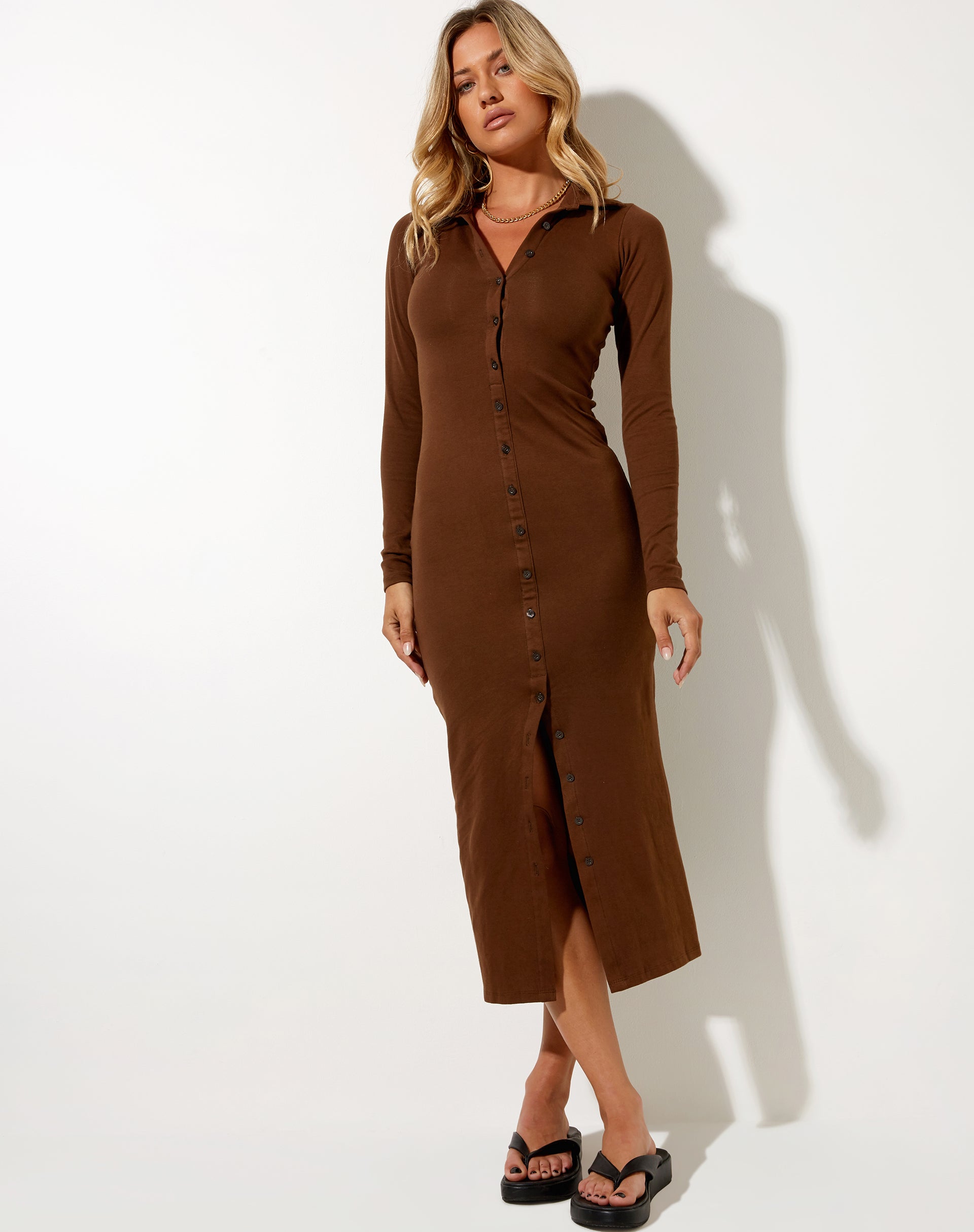 Immagine di Taryn Maxi Dress in Rib Cocoa