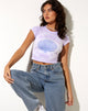 Immagine di Tinlo Crop Top in Lilla Bianco Tie Dye Circle