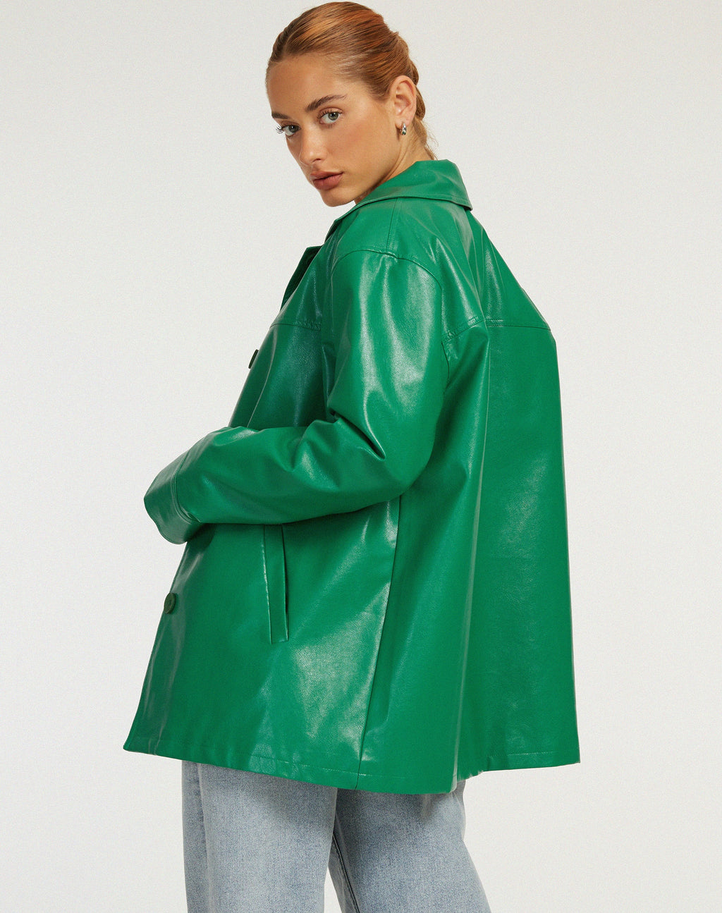 Giacca Walta in Pu Kelly Green
