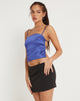 Immagine di Reta Crop Top in raso blu spettro