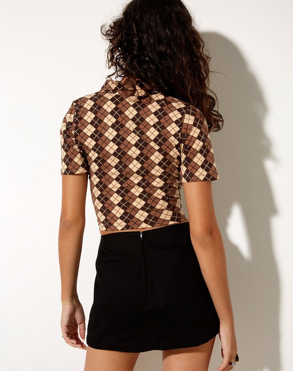 Camicia Rezul in argyle marrone
