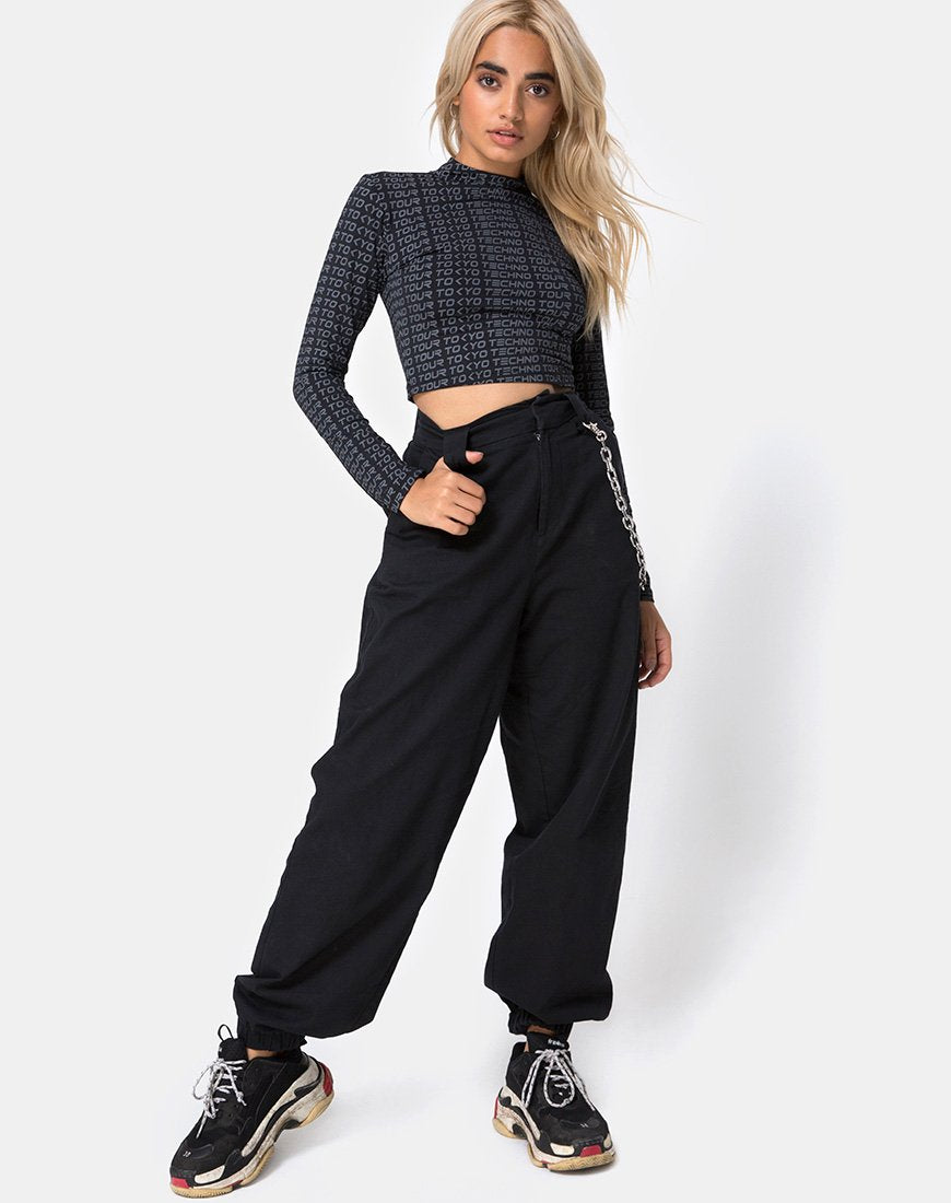 Immagine di Rhala Crop Top in Tokyo Techno Tour Nero