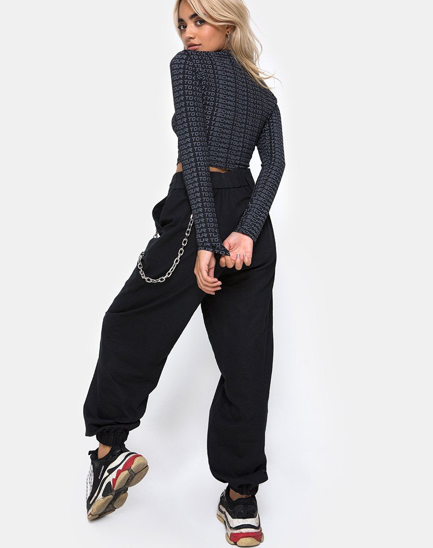Immagine di Rhala Crop Top in Tokyo Techno Tour Nero