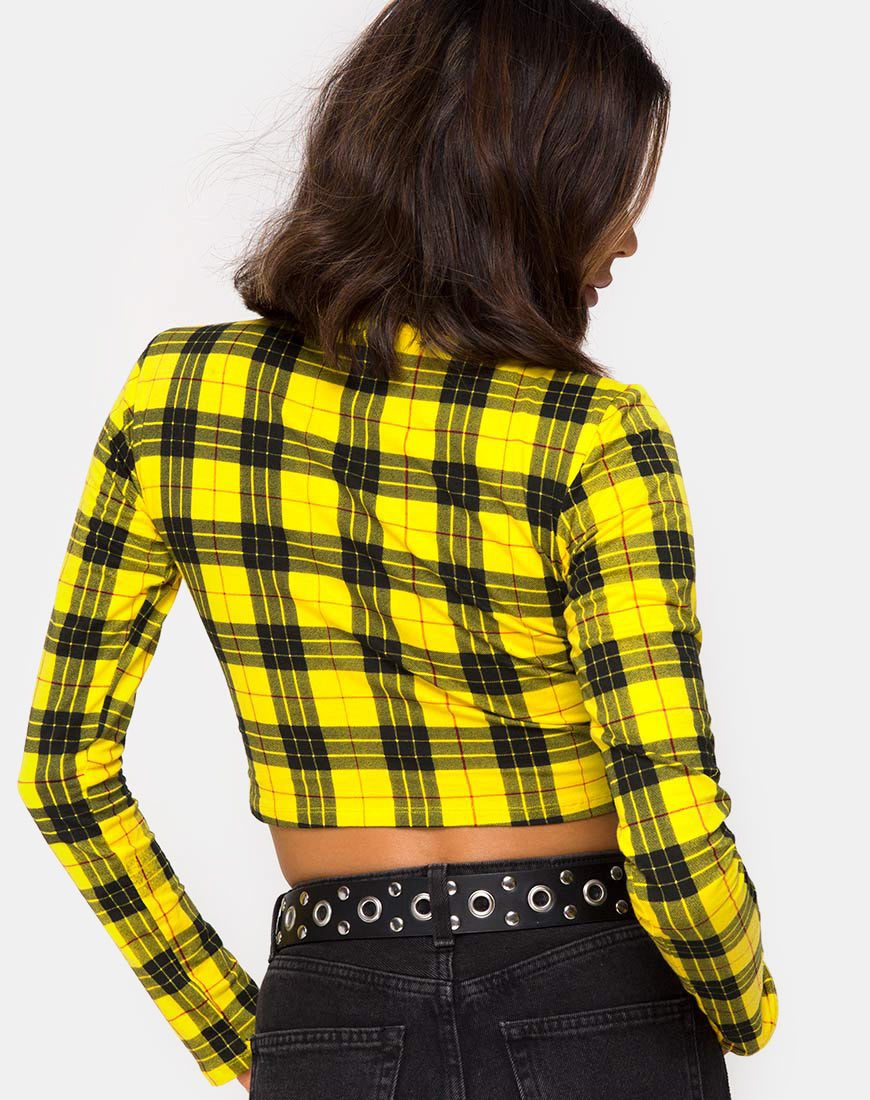 Rhala Crop Top in Plaid Invernale Giallo