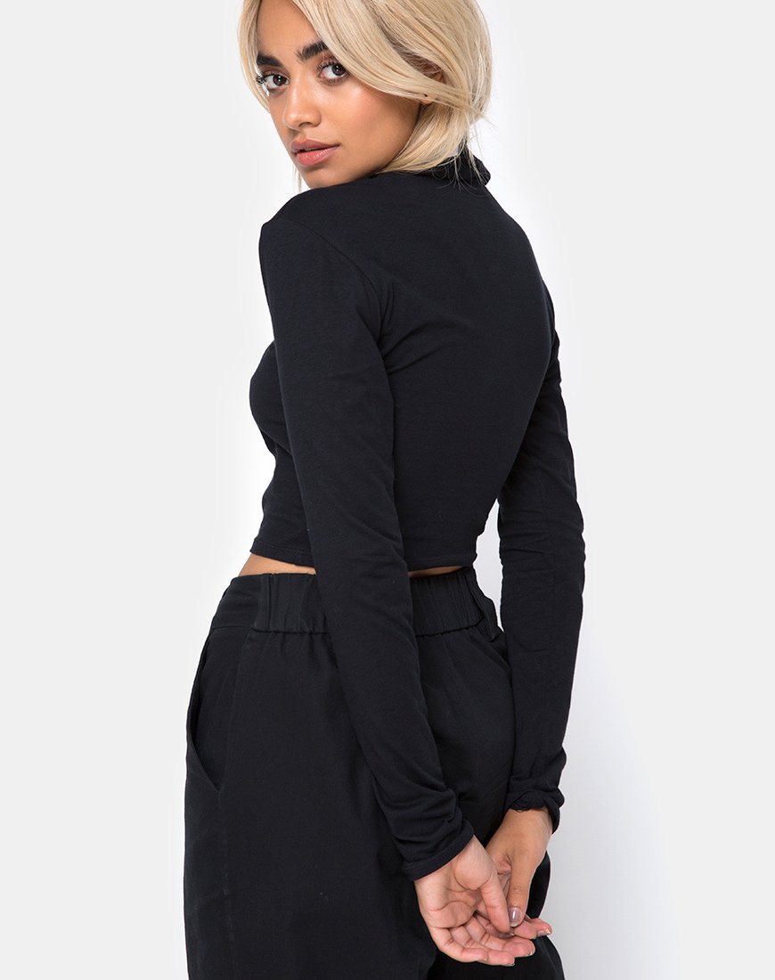 Rhala Crop Top in Tokyo Techno Nero Embro