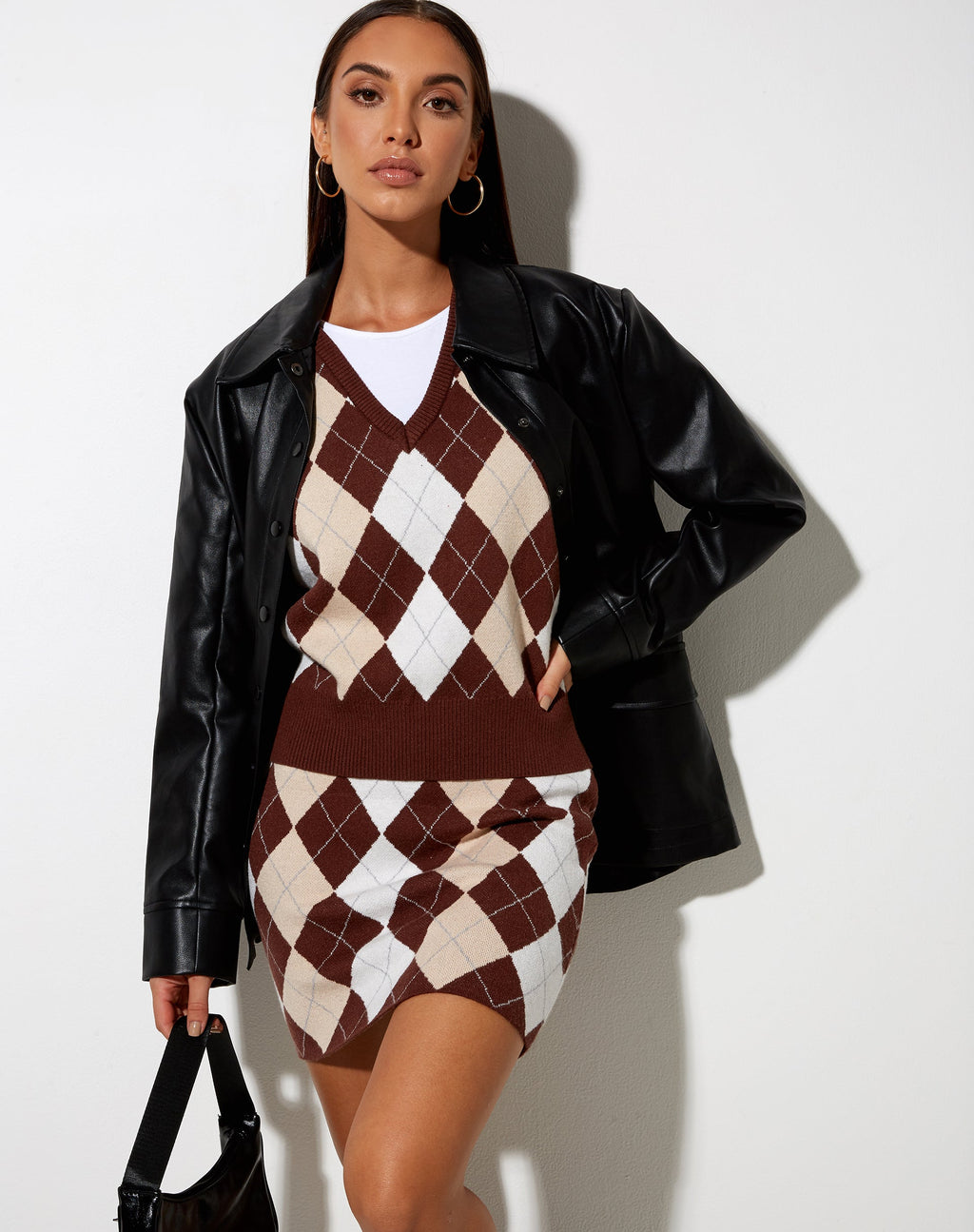 Gilet Sami in maglia Argyle Tan