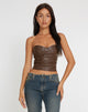 Immagine di Riaza Bandeau Corset Top in PU Brown