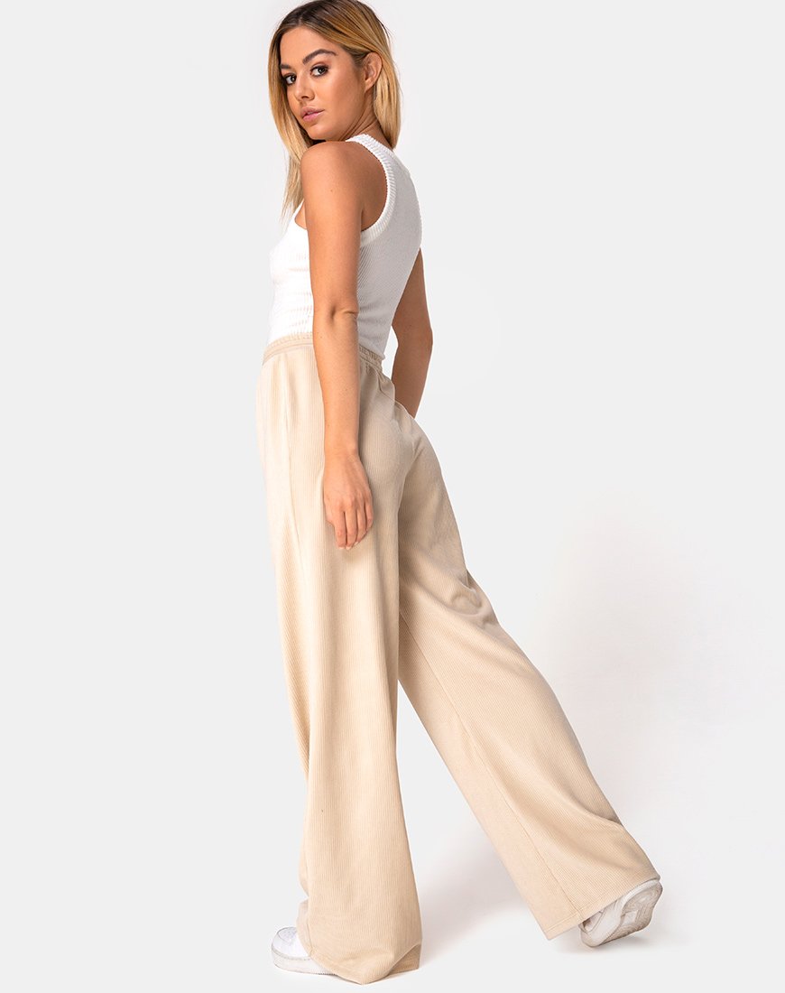 Immagine dei pantaloni Obeli in crema a costine