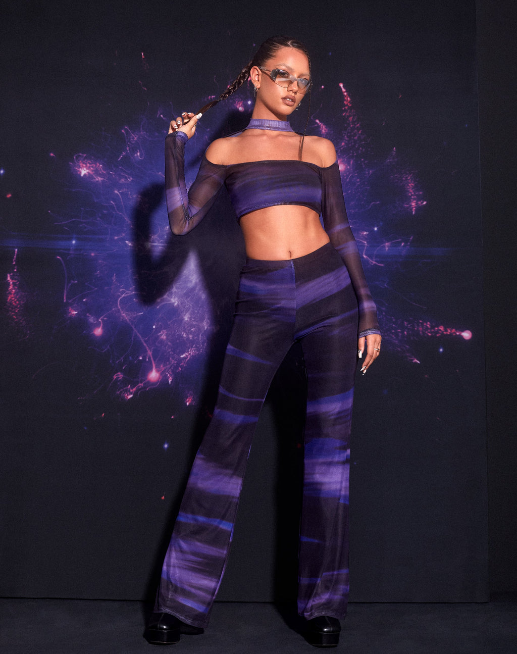 Pantaloni Herly Flare in Cosmic Melt
