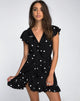 Immagine di Rica Skater Dress in bianco e nero Polkadot
