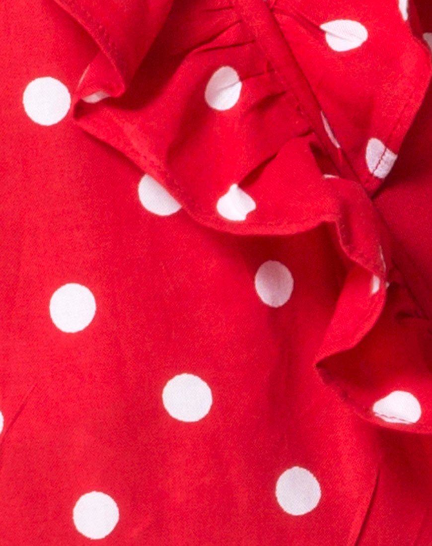 Immagine di Rica Skater Dress in Medium Polka Rosso e Bianco