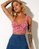 Immagine di Ridis Gilet Crop Top in Ditsy Butterfly Peach e Red