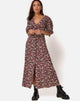 Immagine di Rigita Dress in campo floreale Plum