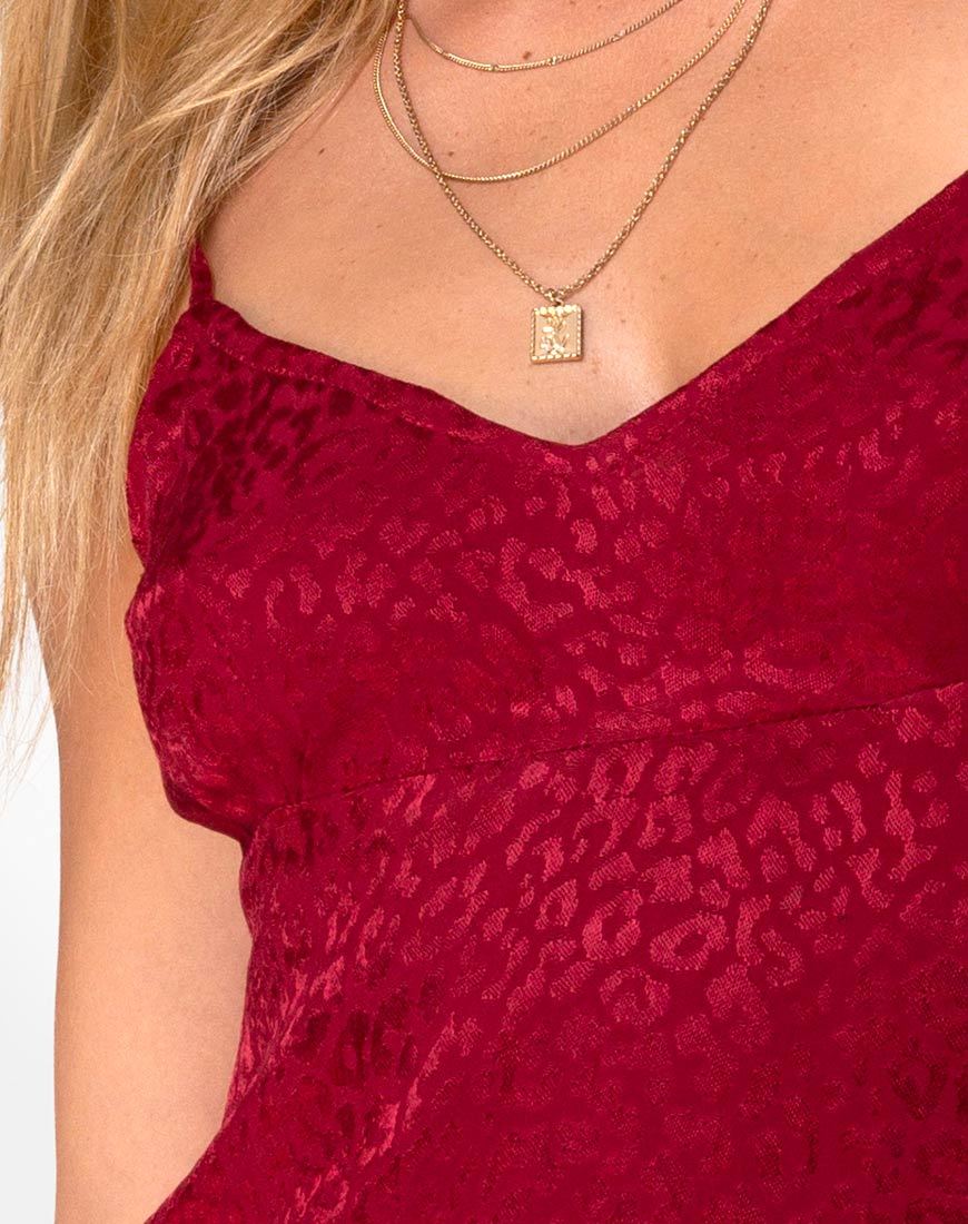 Immagine di Rilia Slip Dress in raso ghepardo lampone