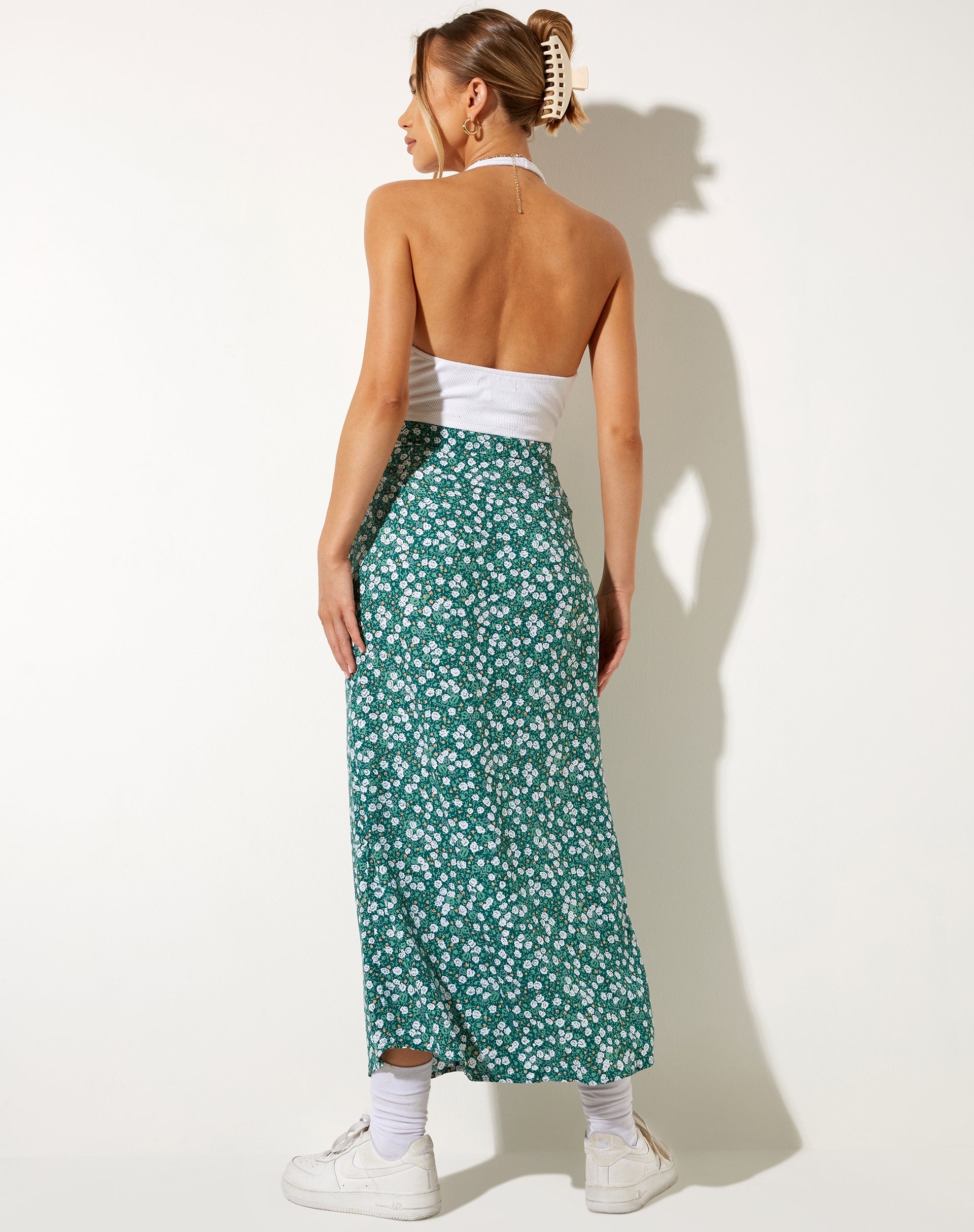 Immagine di Rima Midi Skirt in verde campo floreale