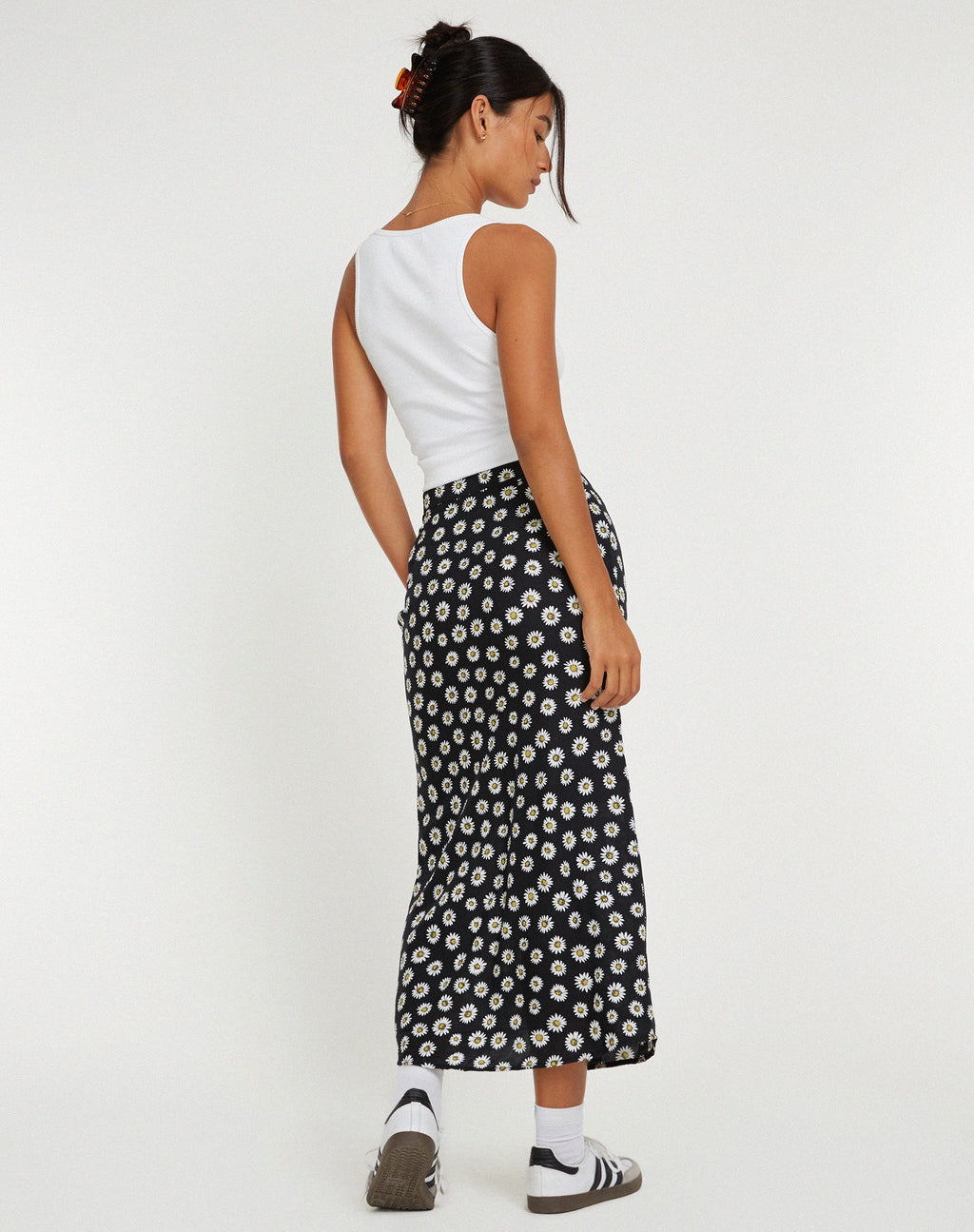 Gonna Rima Midi in Grunge Daisy Nero