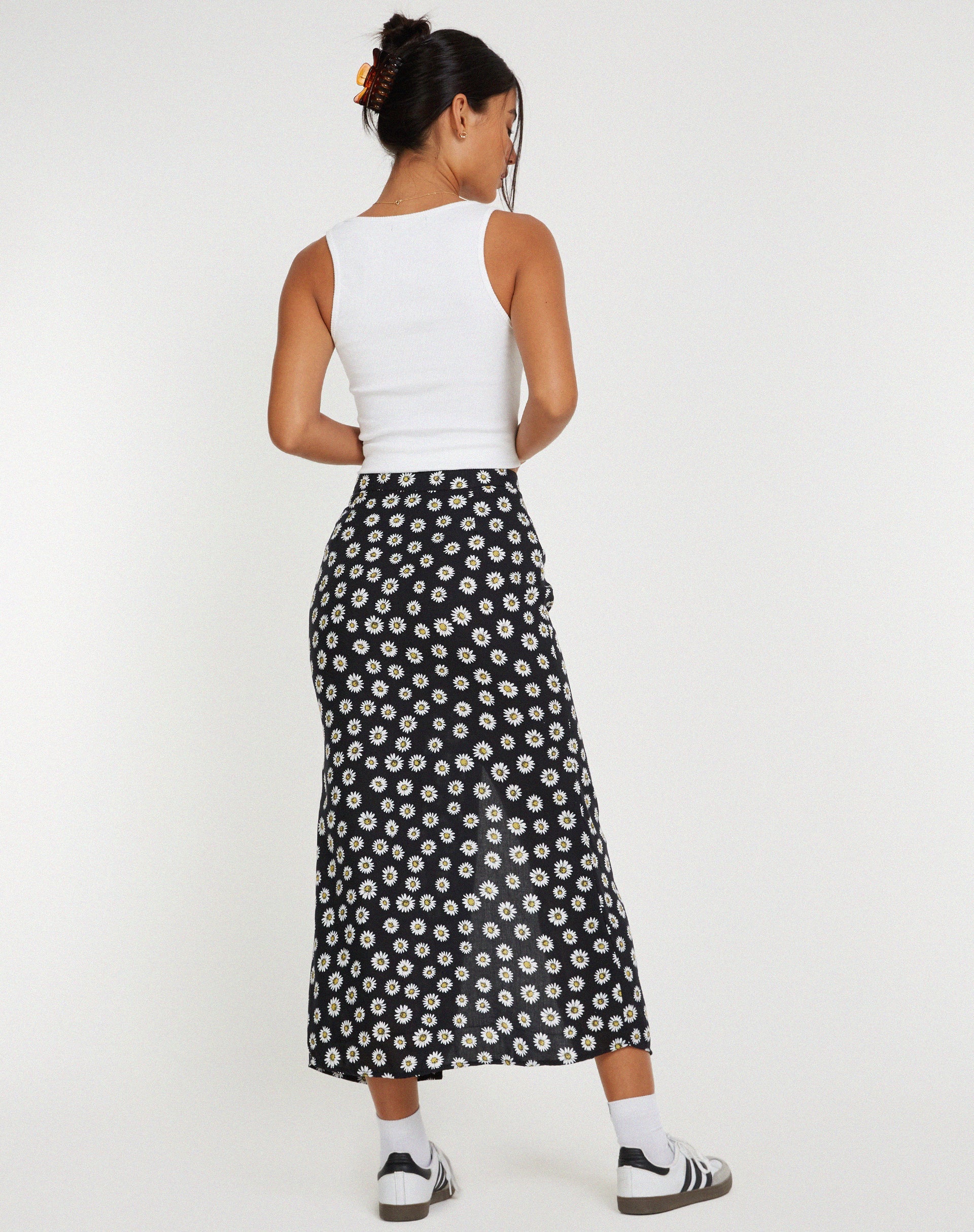 Immagine di Rima Midi Skirt in Grunge Daisy Nero