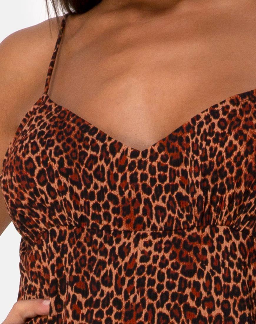 Immagine di Rinda Maxi Dress in Crinkle Ditsy Leopard Orange