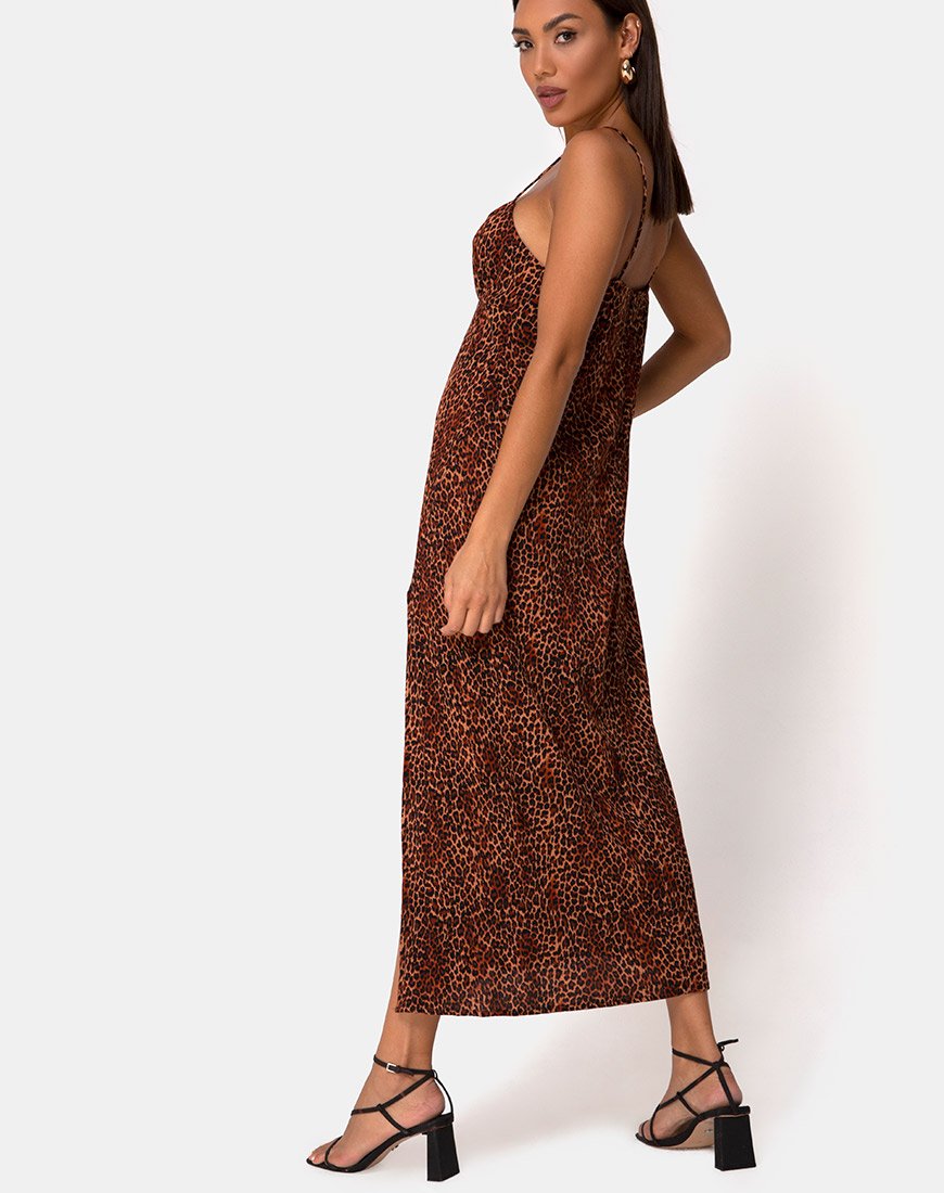 Immagine di Rinda Maxi Dress in Crinkle Ditsy Leopard Orange