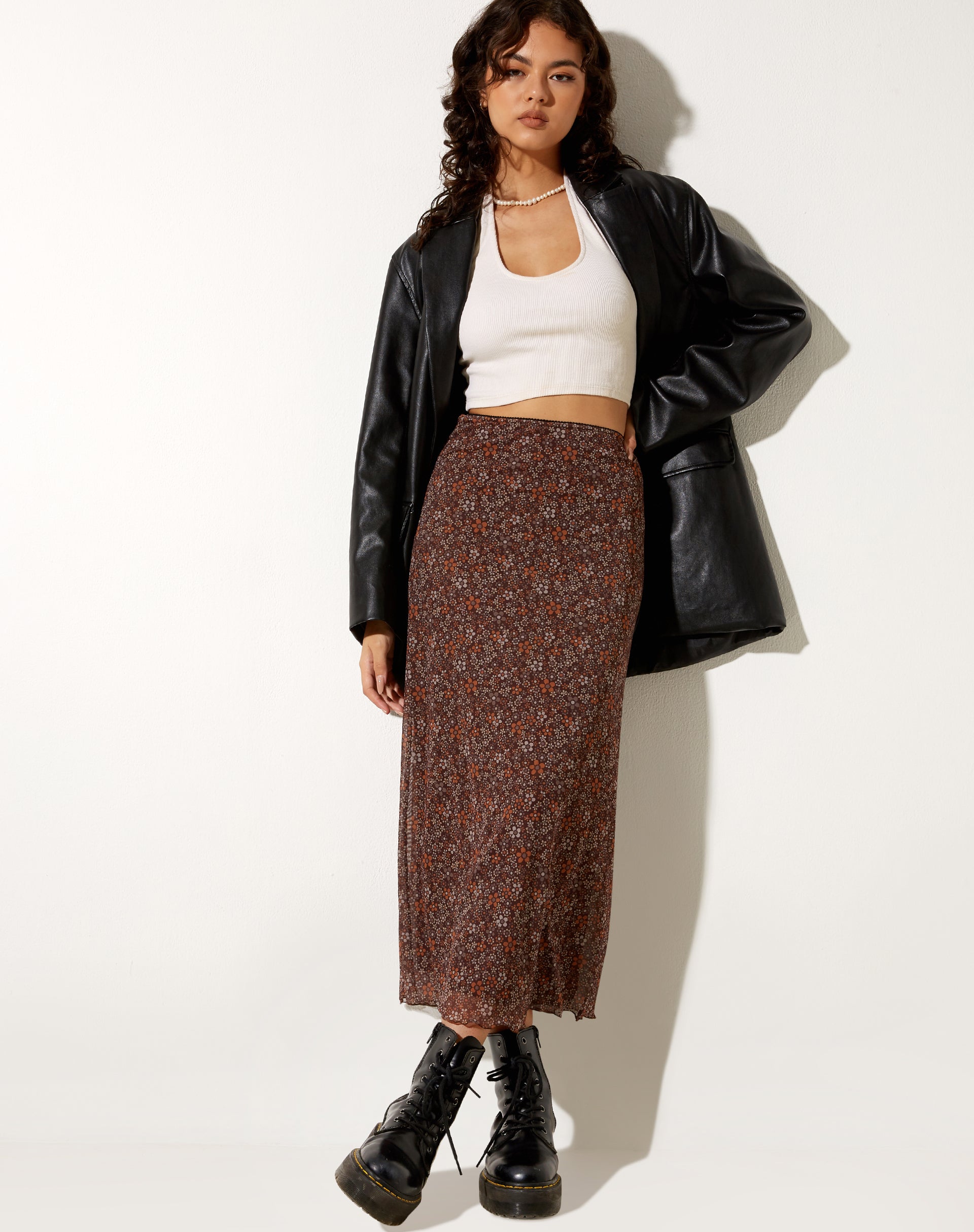 Immagine di Rindu Midi Skirt in Flower Garden Brown