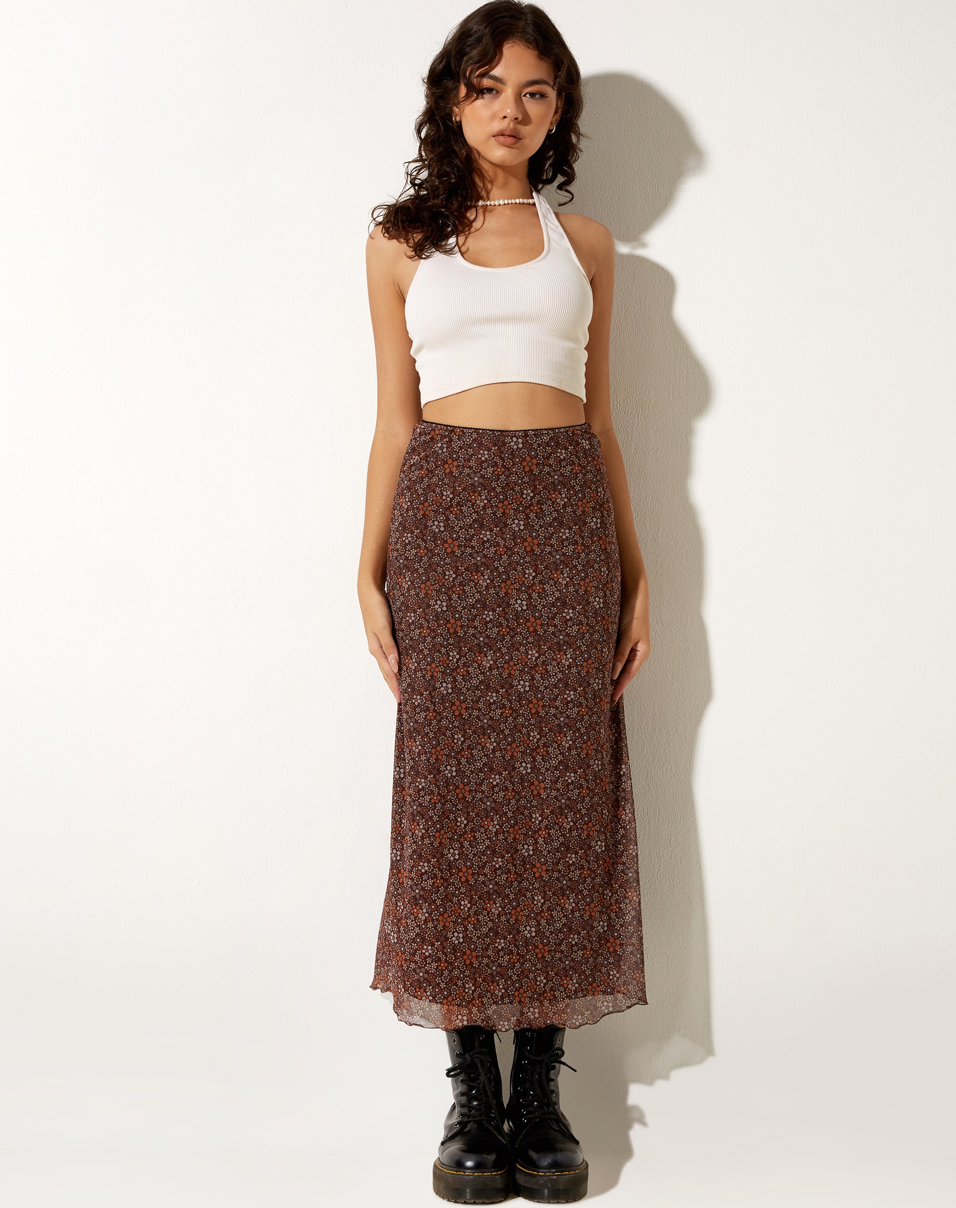 Immagine di Rindu Midi Skirt in Flower Garden Brown