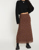 Immagine di Rindu Maxi Gonna in Fiore Stelo Flock Brown