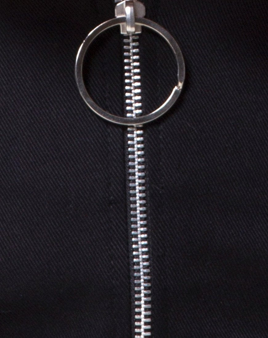 Immagine di Mini gonna ad anello in twill nero