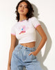 Immagine della t-shirt Ringer in bianco invernale Peony Bind Non sono io, sei tu.