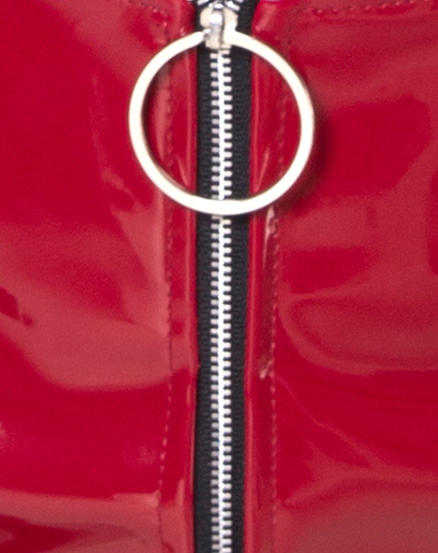 Immagine di Mini Gonna ad Anello in Pu Vino Lucido