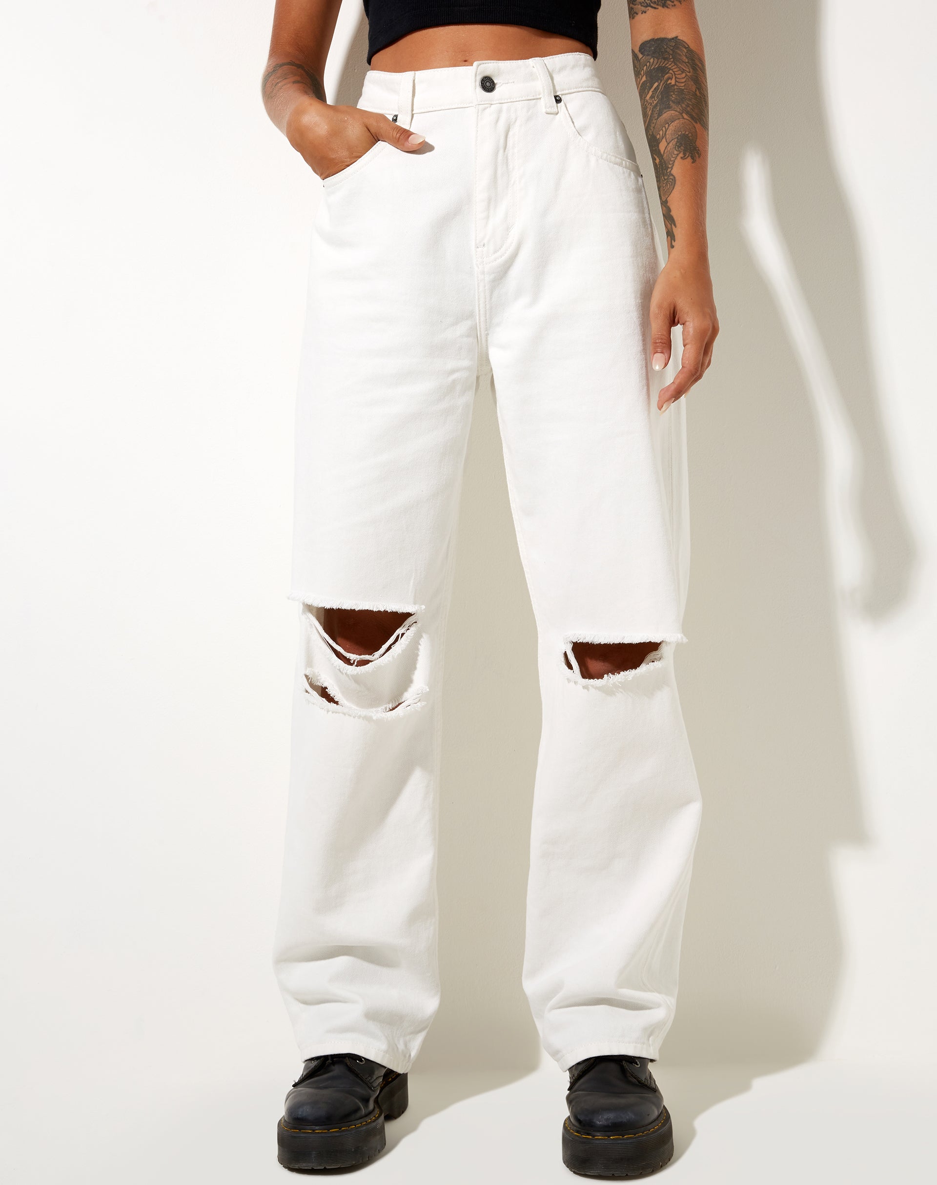 Immagine di Rips Parallel Jean in White Wash