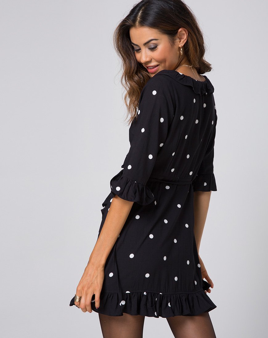 Immagine di Riser Dress in Polkadot bianco e nero