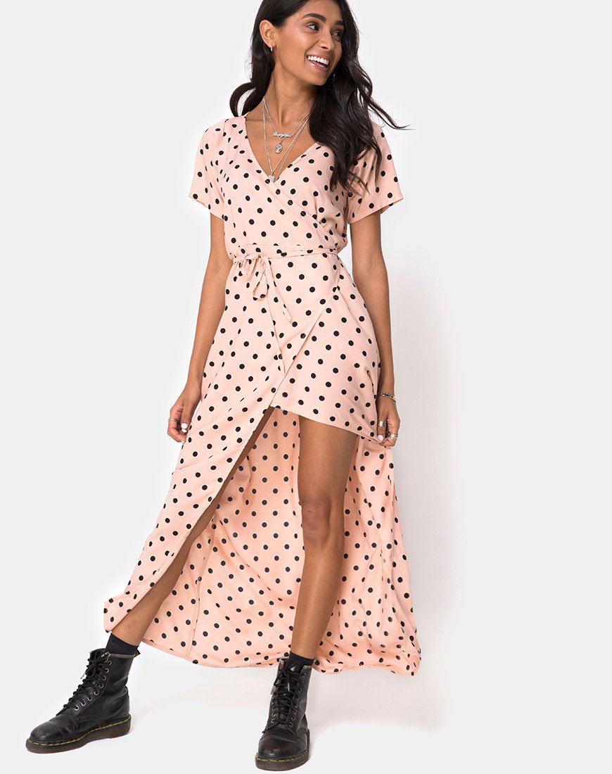 Abito Riva in New Polka Nude Black